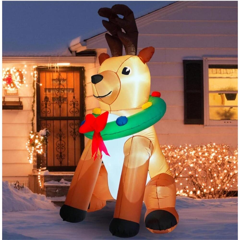 Christmas Inflatables Outdoor Decorations, 7FT Giant Reindeer Inflatable Decor